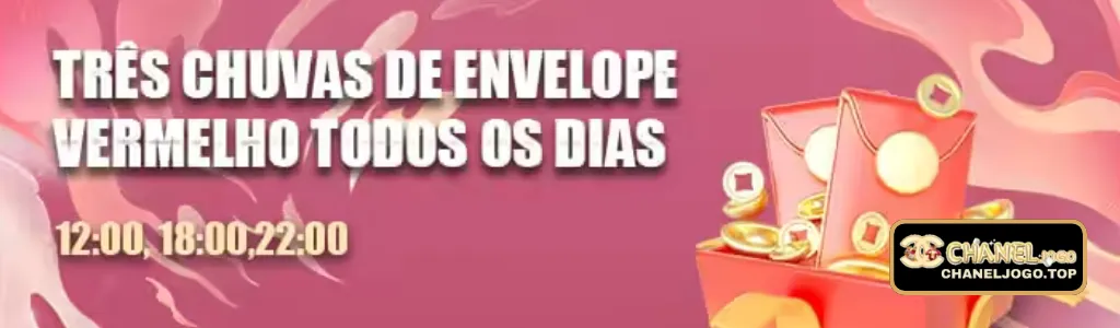 Três chuvas diárias de envelope vermelho com prêmios em dinheiro real no CHANELJOGO cassino